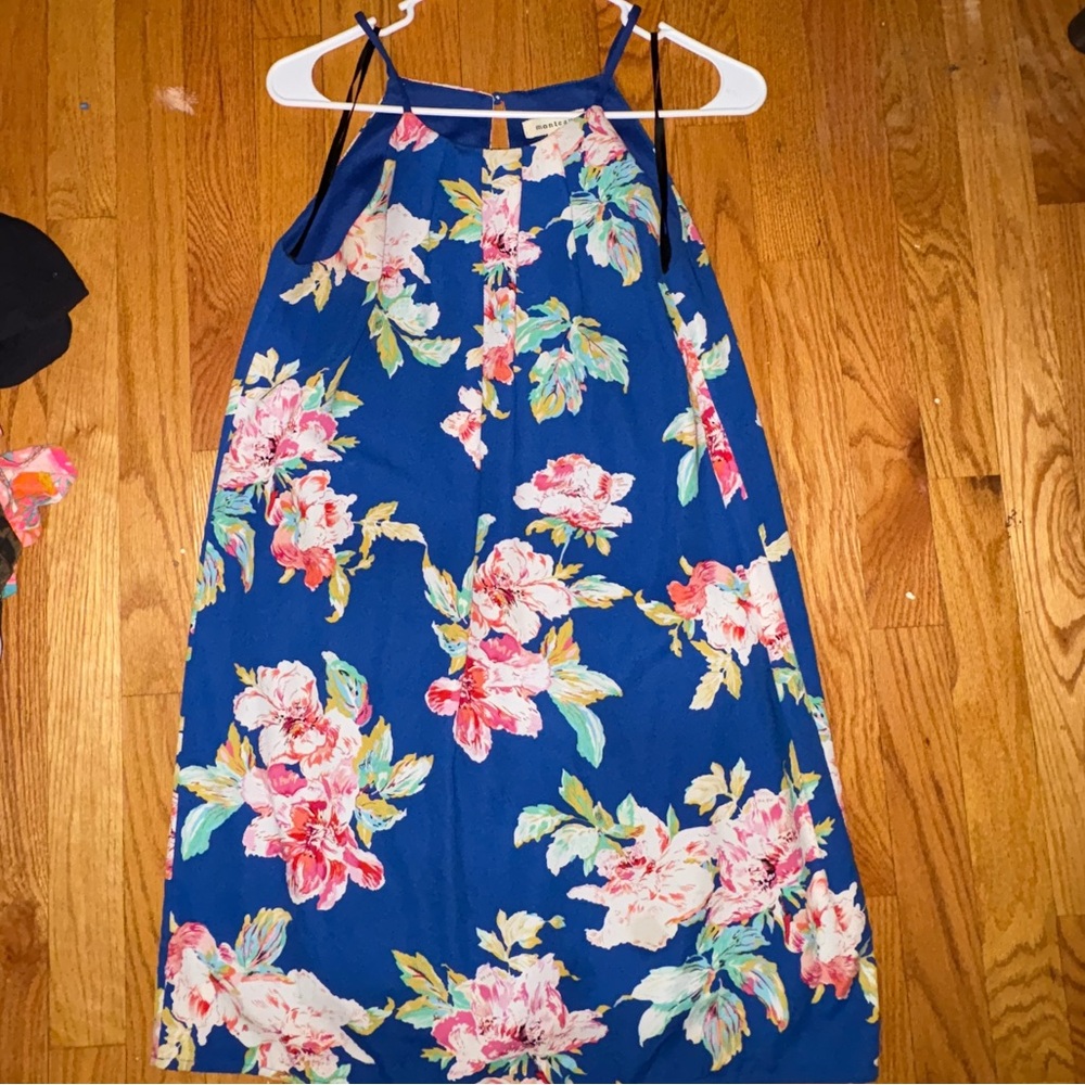 Floral Blue Midi Dress
